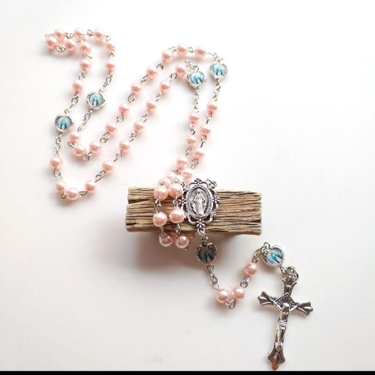 Cross-Necklace Catholic Chain Rosary Necklace Jewelry Holy Land Religious Gifts
