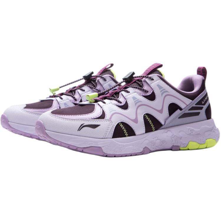 Li Ning Kids Comfortable Versatile Running Shoes Kids Sneakers Night-Purple Sea-Salt-Purple Misty-Gray-Purple YKFV152-2