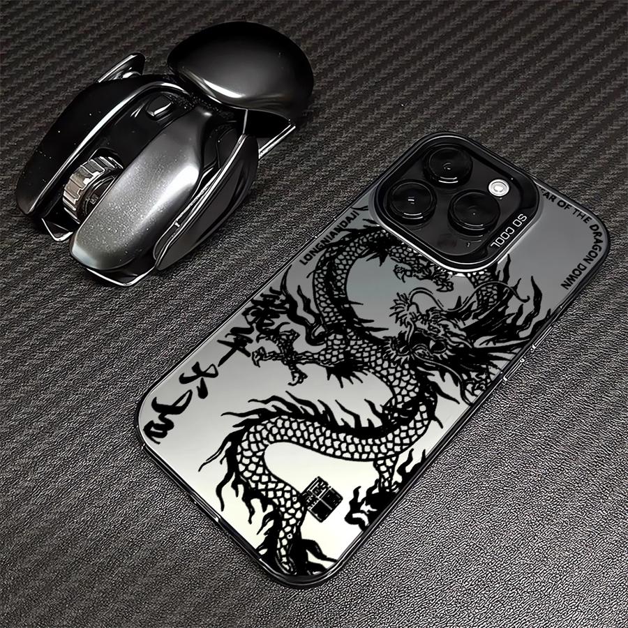 Phone Case for iPhone 17 Air 11 12 13 Pro Max 14 15 16 Plus 16e Soft Shell Fashion Totem Dragon