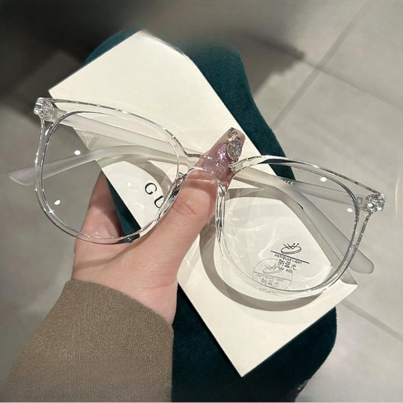 Retro Square Glasses Ultra-light Glasses Anti-blue Light Flat Glasses Female Fashion Exquisite Casual Glasses