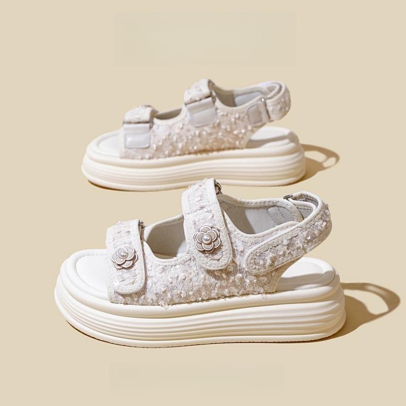 Platform sandals women's summer new versatile casual Velcro muffin beach sandals