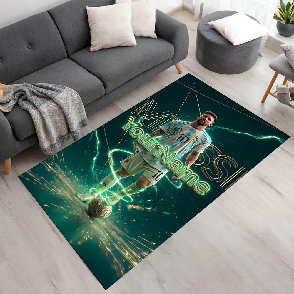 Messi Customize Your Name Carpet Suitable for Hallway Game Room Outdoor Living Rooms Antislip Carpet Decorate Offices Perfect Gift for Friends & Famil