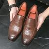 Luxury New Gentleman Pointed Patent Leather Shoes For Mens Penny Loafers Formal Wedding Prom Dress Homecoming  Zapatos Hombre