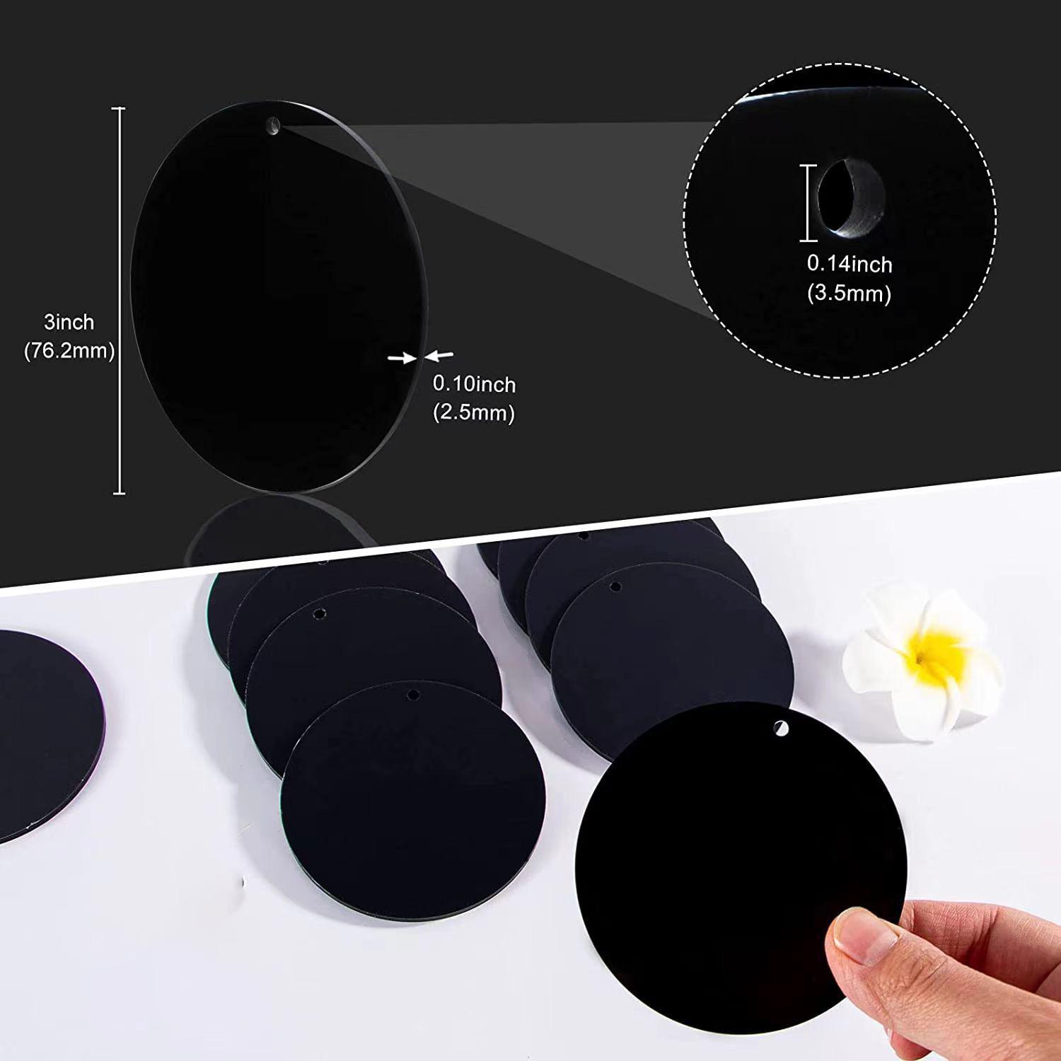 3 In Acrylic Disc for Keychains Jewelry Circle Blank Round Acrylic Keychain Blank Ornament with Hole for Vinyl Craft Project 20PCS