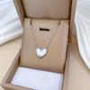 Titanium Steel Pendant Necklace Tilted Shell Heart Clavicle Chain New Necklace  Jewelry Accessories