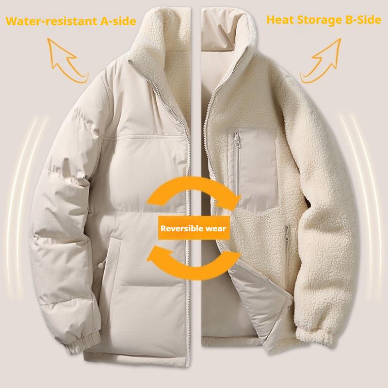 Double-sided Cotton-padded Jacket Autumn and Winter Lamb Sweater Youth Fashion Warm Outdoor Men and Women Couple Jacket Tops