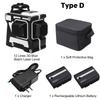 3D 12 Line Laser Level Blue Green Light 360 Degree Rotation Auto Leveling Horizontal Vertical Laser Beam with 2 Battery