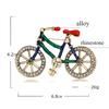 European and American Rhinestone Creative Bicycle Brooch, Fashionable, Drip Oil Brooch, Women's Clothing Accessories, Handbag Bicycle Chest Flower