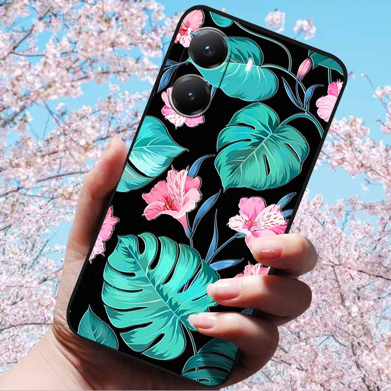For Xiaomi Poco X7 Pro 3D Relief Flower Emboss Soft Silicone Case Cartoon Painted Back Cover for Poco X7 Pro with 3D Relief Case