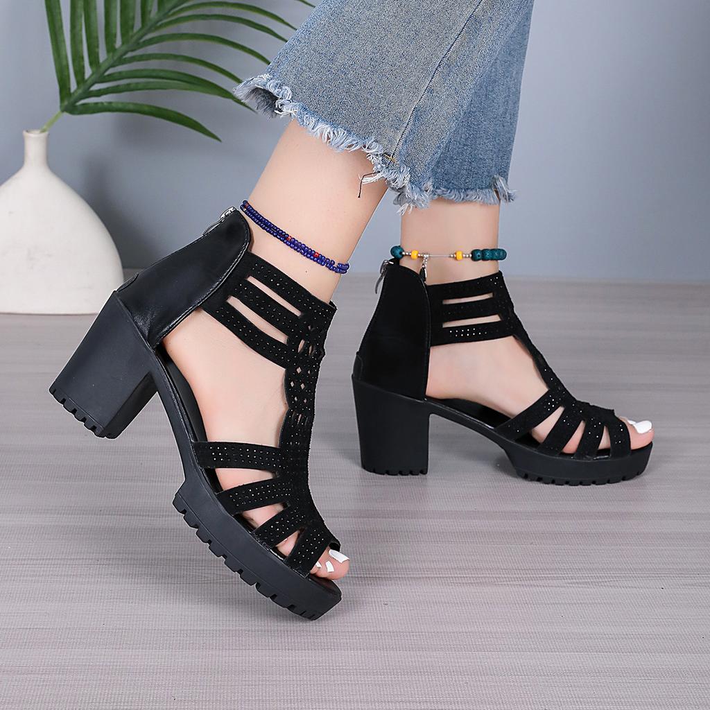 Fashion Women High Heel Sandals Summer Rome Fashion Hollow Platform Sandals Comfortable Outdoor Casual Dress Shoes Sandalias De Mujer