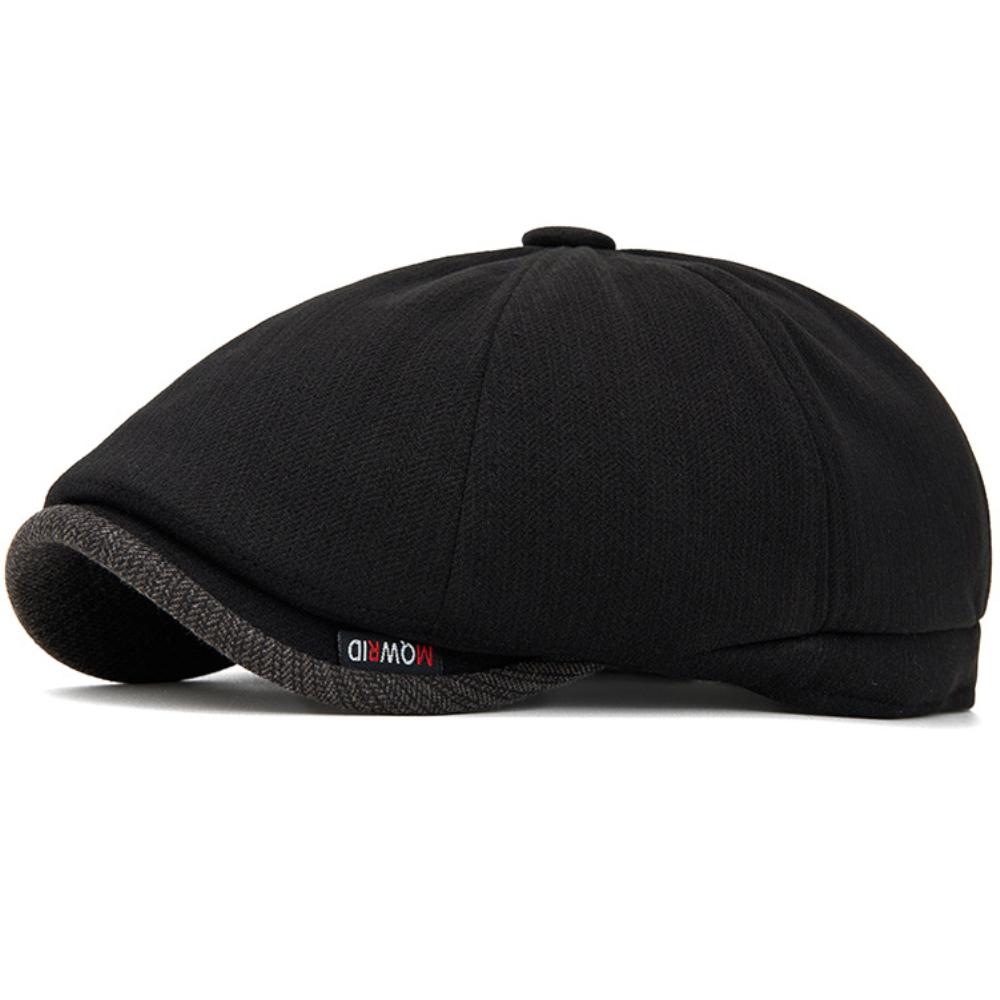 HT5029 Beret Cap Men Women Autumn Winter Knit Hat Warm Artist Painter Wool Beret Hat Male Female Octagonal Flat Cap Mens Berets