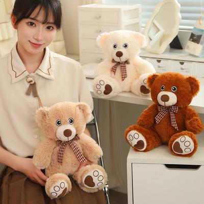 Ursinho de pelúcia boneca fofa fofa gravata borboleta brinquedo de pelúcia urso sentado urso abraçando boneca boneca infantil boneca