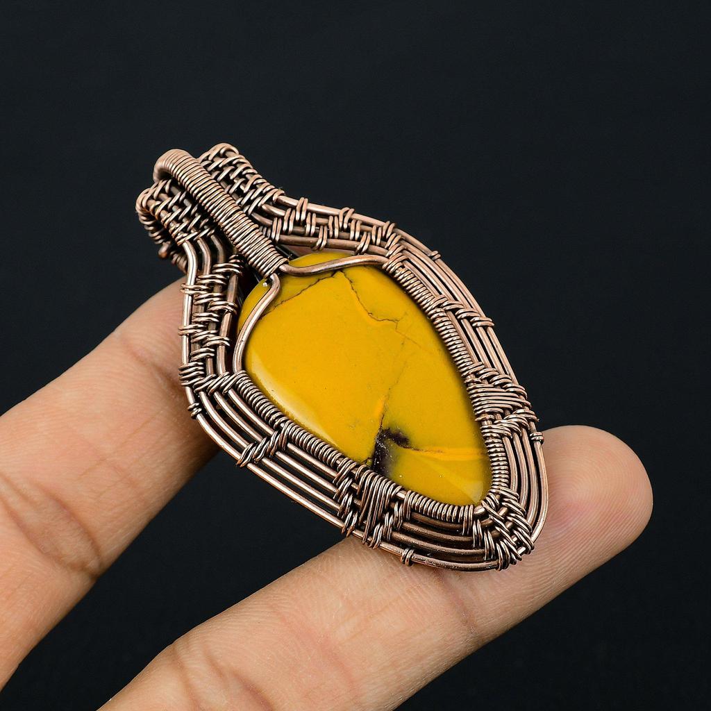 Mookaite 999 Copper Wire Wrapped Pendant, Handmade Gemstone Pendant Jewelry, Gifts For Wife Brand New Pendant
