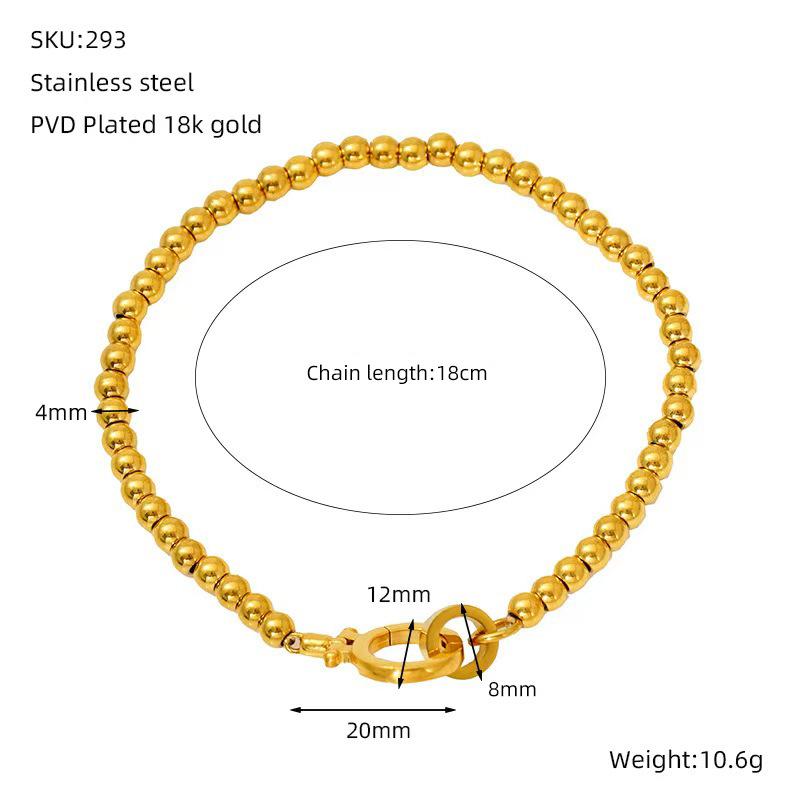 Beaded Bracelet Jewelry Fashionable Stainless Steel 18K Real Gold Plated with Niche High-end Feel Unisex