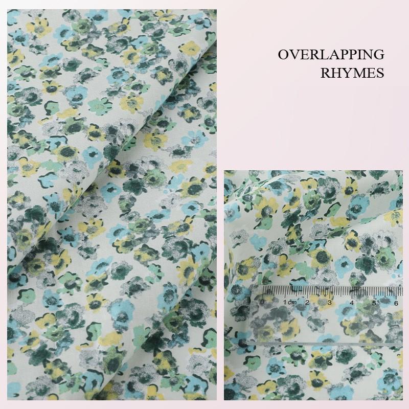 Тканина з квітковим принтом Високоякісна бавовняна тканина Дихаюча М'яка для пошиття одягу Сукні Постільної білизни Штор