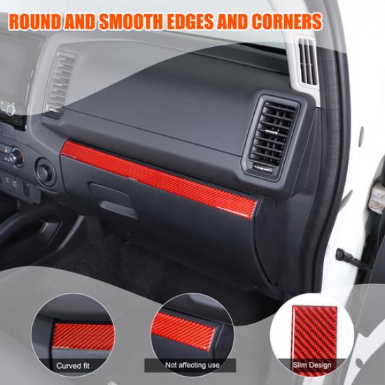 Soft Carbon Fiber Dashboard Cover Trim Strip for Nissan Frontier 2024-25