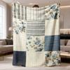 2026 Neueste Flanelldecke 1 Stück Vintage Blumen-Patchwork Flanelldecke Weiche Haptik, Strapazierfähiges Polyester, Gemischte Farben, Ganzjahres-Wärme, Maschinenwaschbar