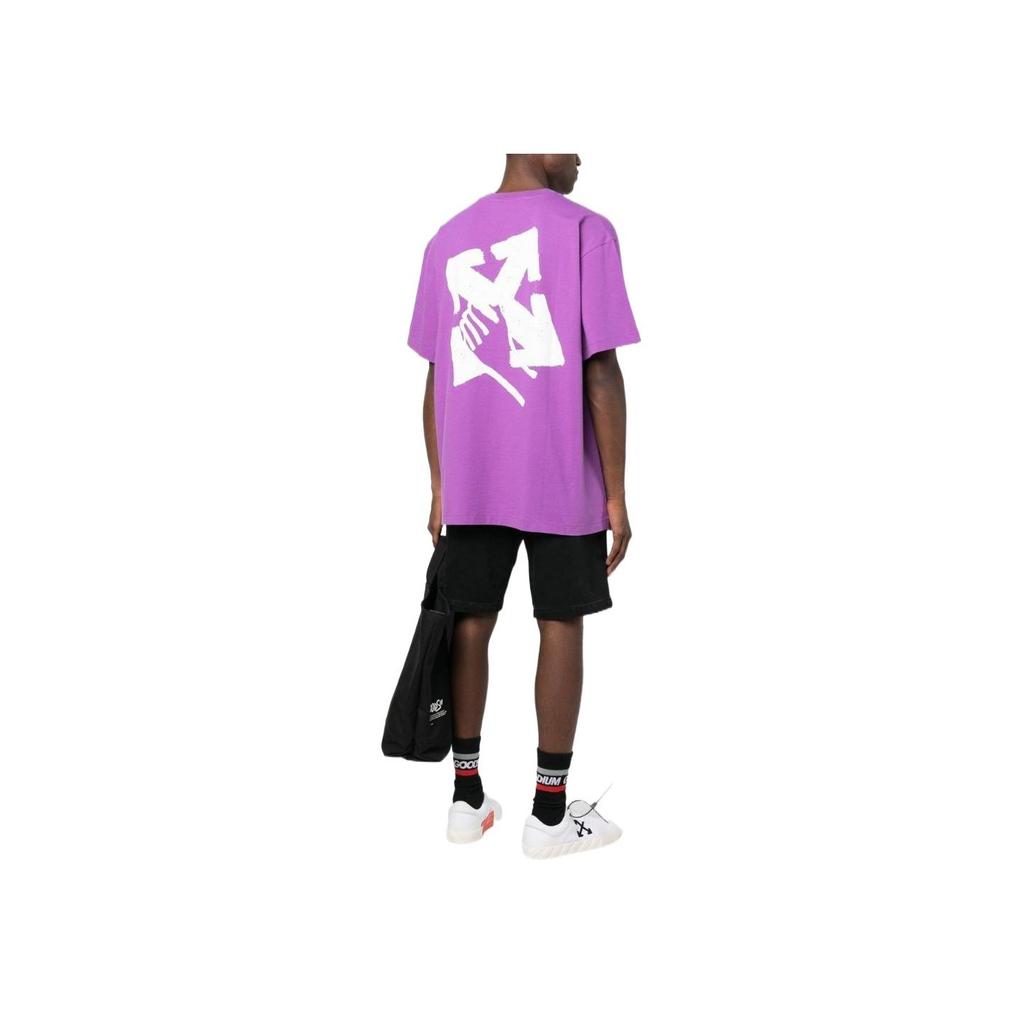 Off-White Ss23 Geometric Logo Print Crew Neck Short Sleeve T-Shirt Men Tops Lavender OMAA038S23JER0033601