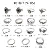 Bohemian Retro Antique Silver Lotus Ring Set for Women - 15 Pieces