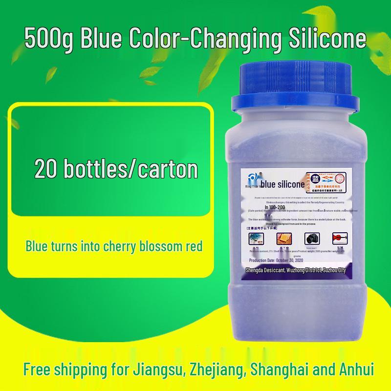 Blue Color-Changing Silica Gel Desiccant Beads, 500g - Moisture-Proof for Transformers, Instruments, Cameras, and Phones, Orange