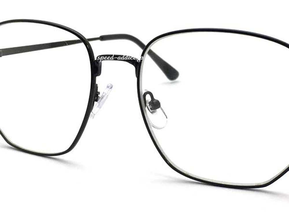 BIG METAL SQUARE SUNGLASS Metal Square BLACK CLEAR [SPEED ADDICT] (Big Sunglasses) ×