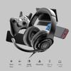EKSA Headset with Noise Canceling Microphone PC Headset 263g Lightweight with Volume Adjustment Over Ear Headphones Wired Headphones Compatible with