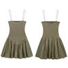Summer Elegant Y2k Sexy Sleeveless One Peice Dress Women Casual Solid A-line Ruffle Slim Dresses Female Strapless Party Pleated Beach Lady Clothing