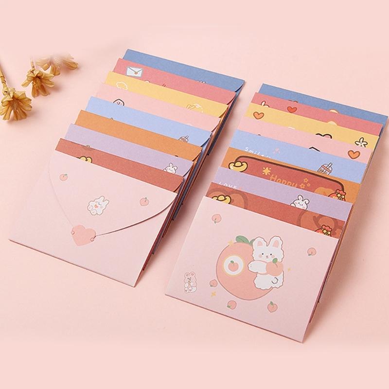 Lovely Bear Greeting Card Cartoon Animal Greeting Card Envelope Postcar Letter Paper Rabbits Memos Card for Student