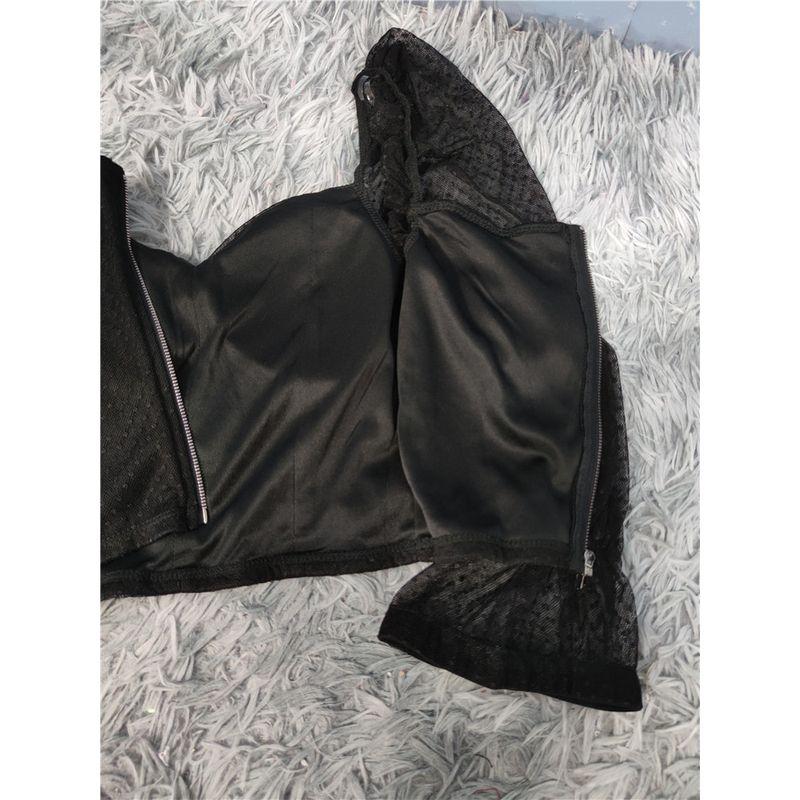 Foreign Trade Order Summer New Ins Comfortable Refreshing Stretch Mesh Delicate Horn Long sleeve Top Single Wear Chest Pad