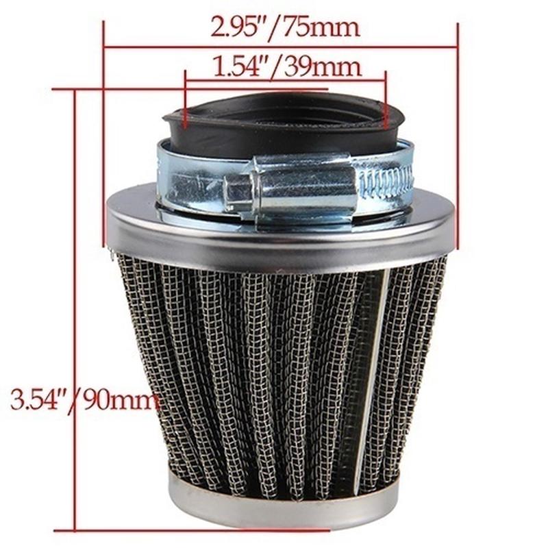 Chic Practical And Safe Motorcycle Accessories Oval Metallic Clamp-on Refit Intake Funnel Air Filter