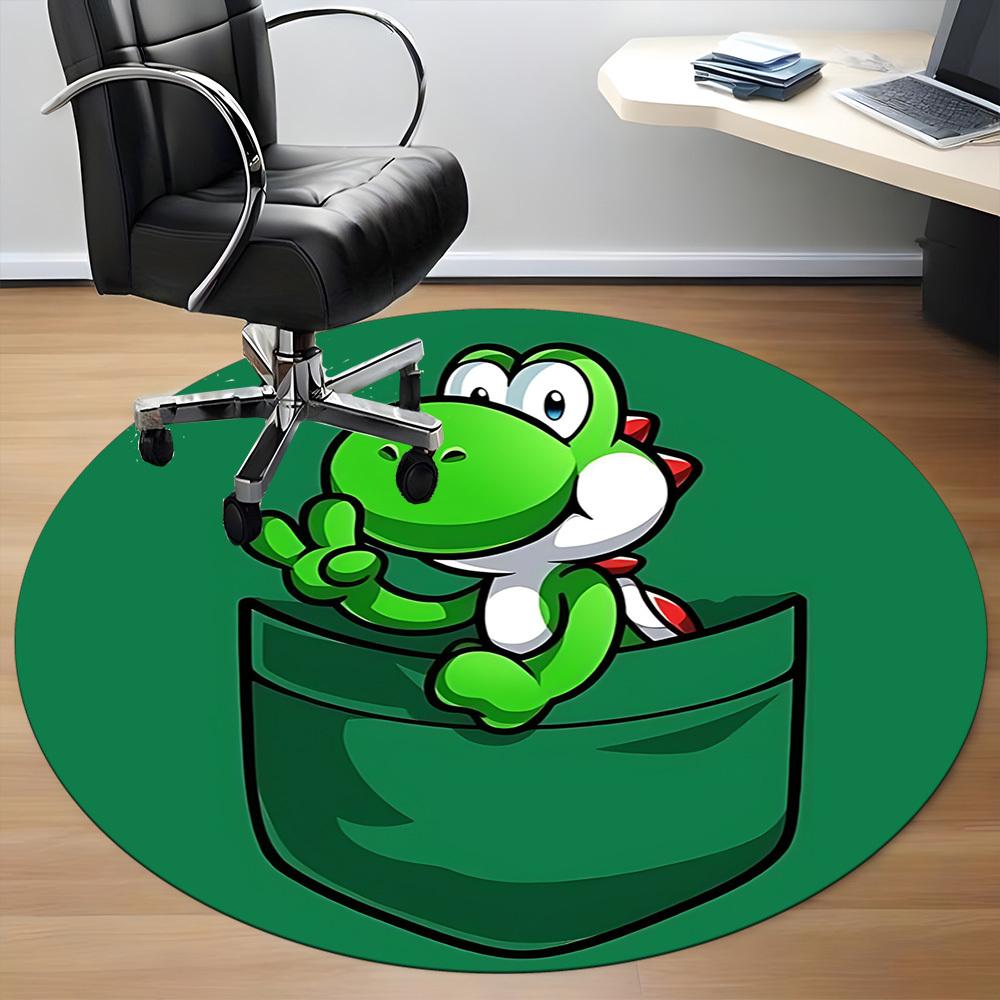 1pc Mario Pocket Yoshi Office Round Area Rug, Under Office Chairs Bedroom Living Room Home Decor a1022233