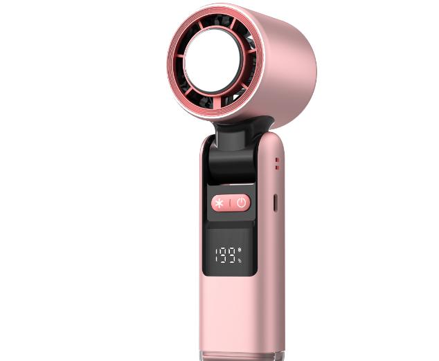 Ice Cooling Fan Mini Portable Hand Fan USB Rechargeable 4000mAh Foldable Hanging Neck Small Fan Electric Refrigeration Turbo