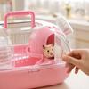 Small Animal Cage Portable Hamster Habitat with Transparent Dome Top and Multi-Level Interior for Small Pets and Rodents