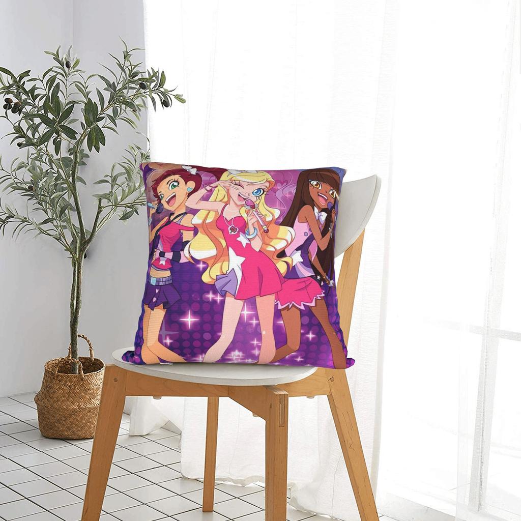 LoliRock Kopo Music Girls Pillow Case  Soft Pillow Cover Retro Trendy Pillowcases For Couch Sofa Bedroom