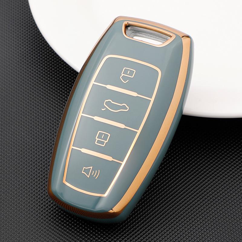 Gold Edge TPU Key Case for Haval Models H2S, H4, H6, H8, H9, M6, F5, M6, X7 - Great Wall