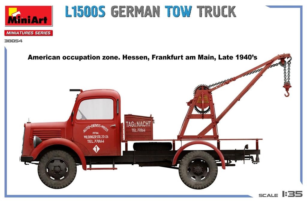 MiniArt Towing Truck L1500S Plastic Model Kit MA38054 1/35 1.5-ton