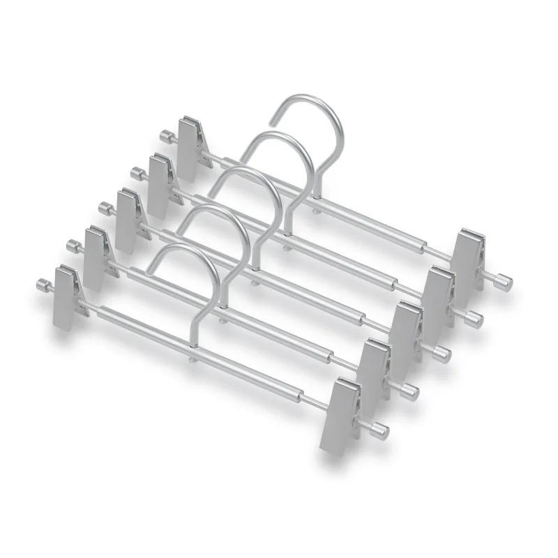 

5/10 Pack Aluminum Pants Hangers,Trousers Racks with Two Adjustable Non Slip Clips Swivel Hook,Wardrobe Storage Clothing Rack 5 Pack срібний