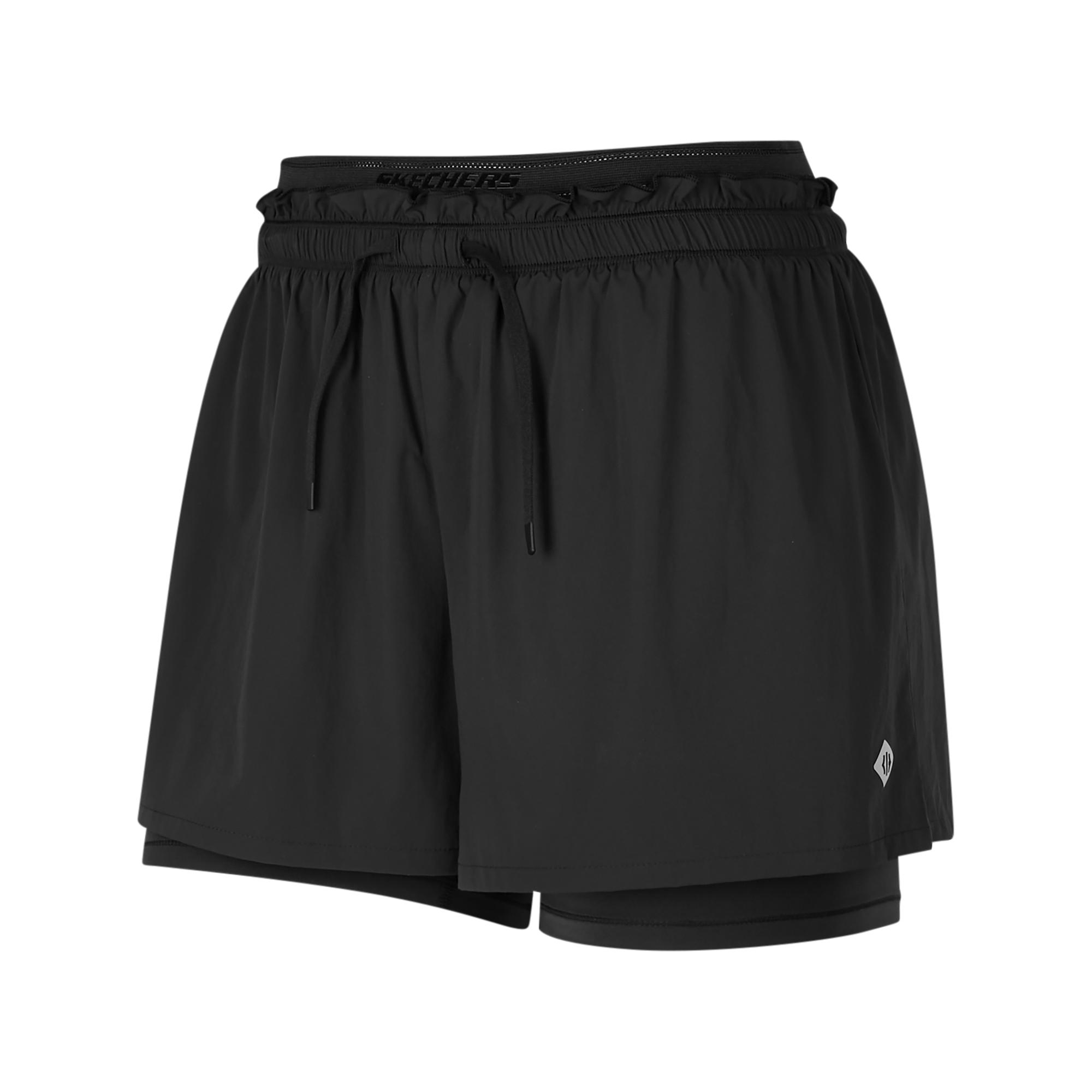 Skechers Yoga Freedom Series Loose Mid-Rise Comfortable Outdoor Sports Shorts Women shorts Midnight-Black P224W143-03B6 S
