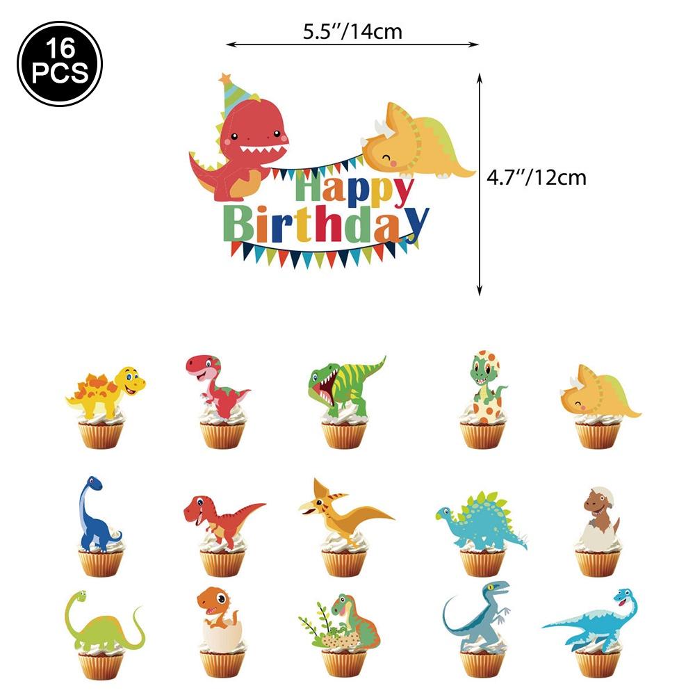 Geschirr-Ballon-Set mit Cartoon-Dinosaurier-Motiv, für Kindergeburtstage, Einweggeschirr, Veranstaltungsort-Dekoration, Fotografie-Requisiten