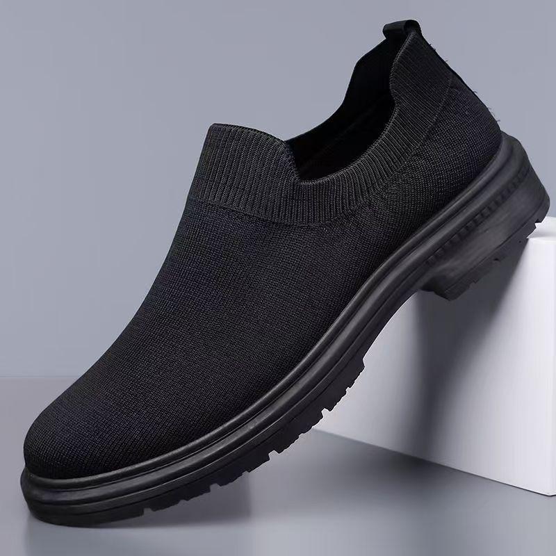 Breathable Canvas Men's Shoes Summer Mesh Socks Shoes Comfortable Casual Sneakers Men's Slip on Loafers Athletic Training Shoes