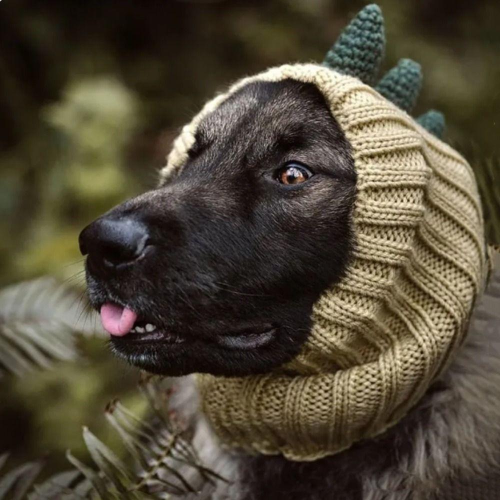 Dinosaur/Brown Bear Halloween Knitted Pet Hat Soft Deer/Black Bull Shape Rabbit Ear Dog Hat Breathable Wool Knitted Puppy Cap