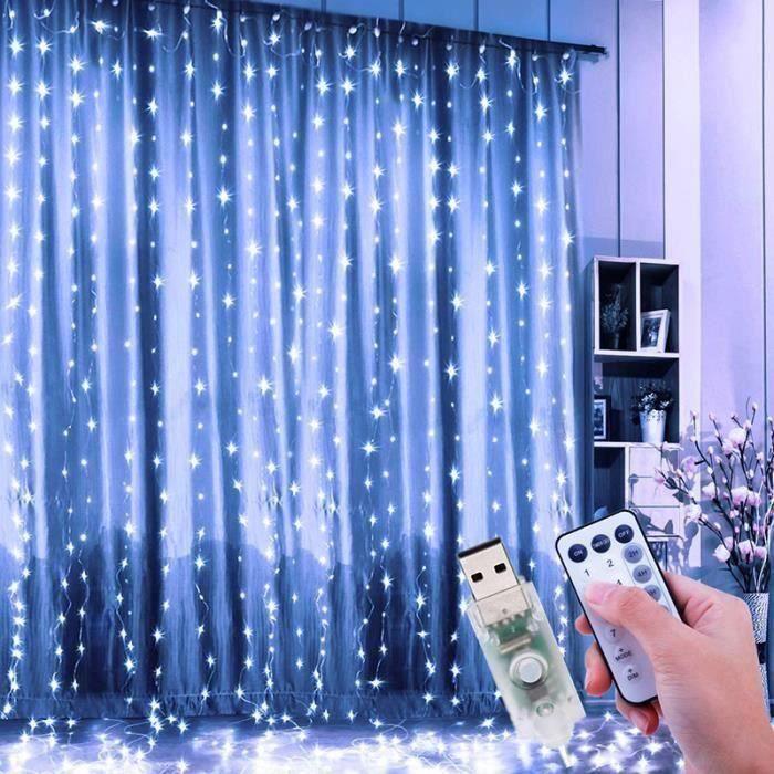 Guirlande Lumineuse - 3M x 3M - 300 LED - 8 Modes d'éclairage - Blanc