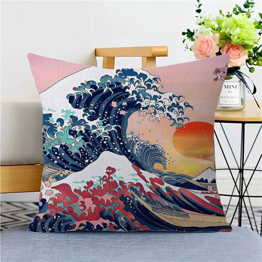 The Great Wave Off Kanagawa Pillow Cover For Bedroom Room And Living Room Sofa Decorative Cushion Cover