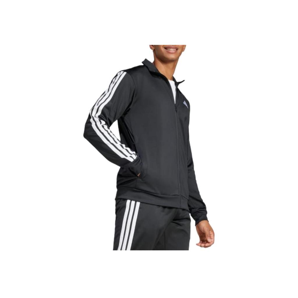 adidas Logo Stripe Zip-Up Stand Collar Long Sleeve Jacket Men Jacket Black JI8816