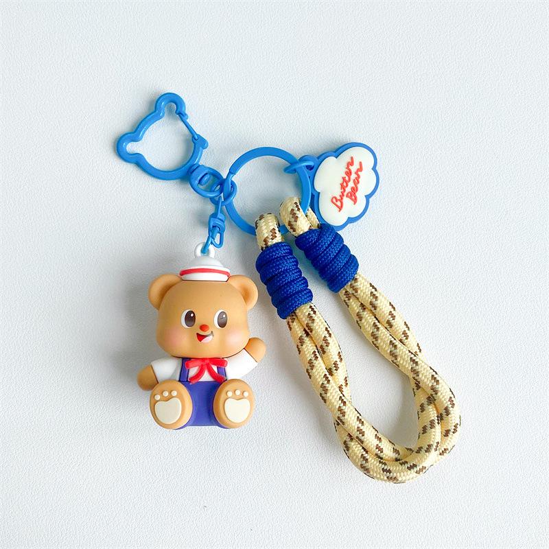Little Bear Naughty Cool Pants Cartoon Keychain: Cute Couple & Bestie Bag Charm
