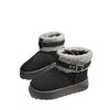 Women's Classic Platform Snow Boots Winter Warm Faux Fur Lined Anti-Slip Ankle Boot for Women Comfortable Faux Suede Fleece Lining Short Booties Shoes