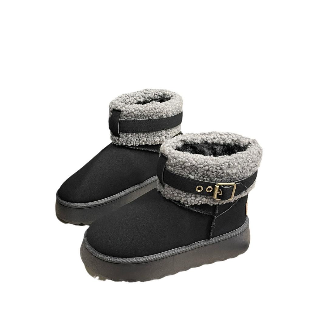 Women's Classic Platform Snow Boots Winter Warm Faux Fur Lined Anti-Slip Ankle Boot for Women Comfortable Faux Suede Fleece Lining Short Booties Shoes