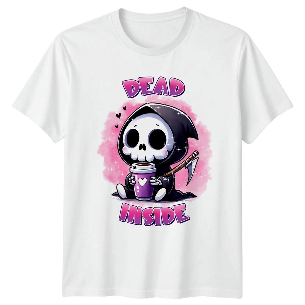 Dead Inside Cute Grim TShirt Kawaii Goth Humor Birthday Gift For Him And Her S