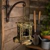 Bird Feeder Retro Metal Feeder, Hanging with Transparent Acrylic Bronze Texture Panels, Decorative Garden for Backyard Wild Birds Window