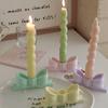 Ins Bow Candle Holder Vintage Mini Candle Stands Birthday Gypsum Candlestick Holder  Aromatherapy